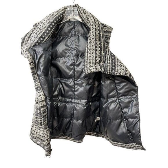 ATHLETA Nordic Down About Fair Isle Gray Goose Down Puffer Vest XS - Picture 8 of 11